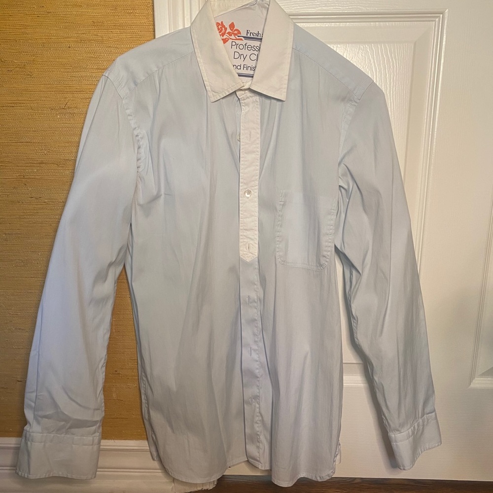 Chic European Unique Style Light Blue Dress Shirt